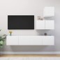 vidaXL Set Mobili Porta TV 4 pz Bianco in Legno Multistrato vidaXL Set Mobili Porta TV 4 pz Bianco in Legno Multistrato