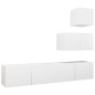 vidaXL Set Mobili Porta TV 4 pz Bianco in Legno Multistrato vidaXL Set Mobili Porta TV 4 pz Bianco in Legno Multistrato