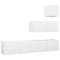 vidaXL Set Mobile TV 4 pz Bianco in Truciolato
