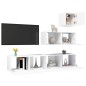 vidaXL Set Mobile TV 4 pz Bianco in Truciolato