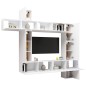 vidaXL Set Mobile TV 9 pz Bianco in Truciolato