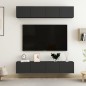 vidaXL Mobili Porta TV 4 pz Neri 80x30x30 cm in Legno Multistrato vidaXL Mobili Porta TV 4 pz Neri 80x30x30 cm in Legno Multistrato