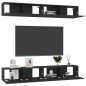 vidaXL Mobili TV 4 pz Nero 100x30x30 cm in Truciolato vidaXL Mobili TV 4 pz Nero 100x30x30 cm in Truciolato