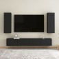 vidaXL Set di Mobili Porta TV 4 pz Nero in Legno Multistrato vidaXL Set di Mobili Porta TV 4 pz Nero in Legno Multistrato