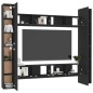vidaXL Set di Mobili Porta TV 8 pz Nero in Legno Multistrato