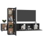 vidaXL Set di Mobili Porta TV 5 pz Nero in Legno Multistrato vidaXL Set di Mobili Porta TV 5 pz Nero in Legno Multistrato