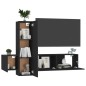 vidaXL Set di Mobili Porta TV 3 pz Nero in Legno Multistrato vidaXL Set di Mobili Porta TV 3 pz Nero in Legno Multistrato