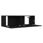 vidaXL Set di Mobili Porta TV 3 pz Nero in Legno Multistrato vidaXL Set di Mobili Porta TV 3 pz Nero in Legno Multistrato