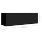 vidaXL Set di Mobili Porta TV 3 pz Nero in Legno Multistrato vidaXL Set di Mobili Porta TV 3 pz Nero in Legno Multistrato