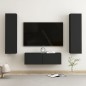 vidaXL Set Mobili Porta TV 3 pz Nero in Legno Multistrato