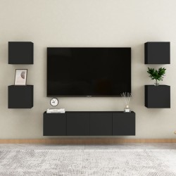 vidaXL Set Mobile TV 6 pz Nero in Truciolato 