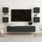 vidaXL Set Mobile TV 6 pz Nero in Truciolato vidaXL Set Mobile TV 6 pz Nero in Truciolato