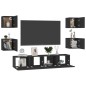 vidaXL Set Mobile TV 6 pz Nero in Truciolato vidaXL Set Mobile TV 6 pz Nero in Truciolato