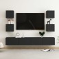 vidaXL Set di Mobili Porta TV 6 pz Nero in Legno Multistrato vidaXL Set di Mobili Porta TV 6 pz Nero in Legno Multistrato