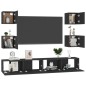 vidaXL Set di Mobili Porta TV 6 pz Nero in Legno Multistrato vidaXL Set di Mobili Porta TV 6 pz Nero in Legno Multistrato