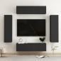 vidaXL Set Mobile TV 6 pz Nero in Truciolato vidaXL Set Mobile TV 6 pz Nero in Truciolato