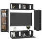 vidaXL Set Mobile TV 6 pz Nero in Truciolato vidaXL Set Mobile TV 6 pz Nero in Truciolato