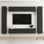 vidaXL Set di Mobili Porta TV 10 pz Nero in Legno Multistrato vidaXL Set di Mobili Porta TV 10 pz Nero in Legno Multistrato