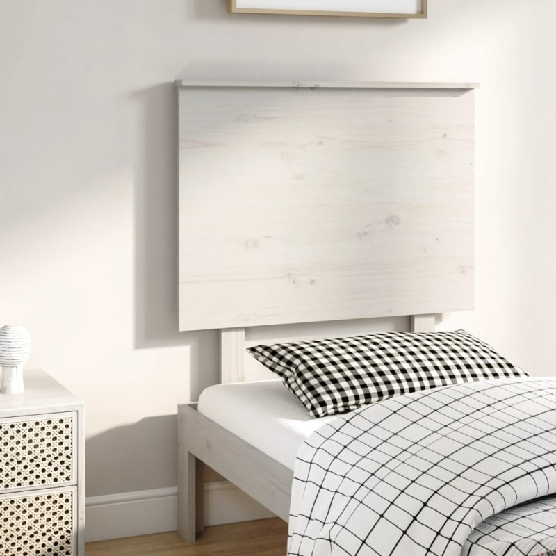 Testiera per Letto Bianca 79x6x82,5cm in Legno Massello di Pino Testiera per Letto Bianca 79x6x82,5cm in Legno Massello di Pino