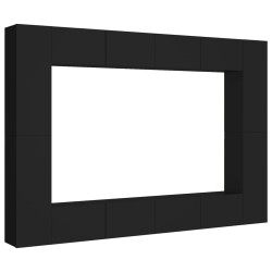 vidaXL Set di Mobili Porta TV 8 pz Nero in Legno Multistrato