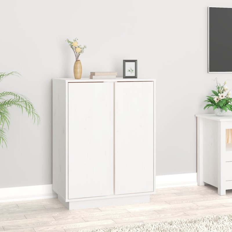 Credenza Bianca 60x35x80 cm in Legno Massello di Pino Credenza Bianca 60x35x80 cm in Legno Massello di Pino