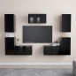 vidaXL Set Mobile TV 7 pz Nero in Truciolato 
