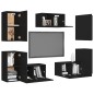 vidaXL Set Mobile TV 7 pz Nero in Truciolato 