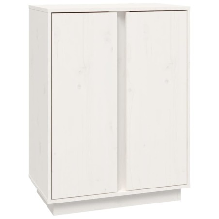 Credenza Bianca 60x35x80 cm in Legno Massello di Pino
