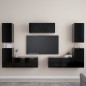 vidaXL Set di Mobili Porta TV 7 pz Nero in Legno Multistrato vidaXL Set di Mobili Porta TV 7 pz Nero in Legno Multistrato
