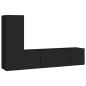 vidaXL Set Mobile TV 3 pz Nero in Truciolato vidaXL Set Mobile TV 3 pz Nero in Truciolato