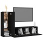 vidaXL Set Mobile TV 3 pz Nero in Truciolato vidaXL Set Mobile TV 3 pz Nero in Truciolato