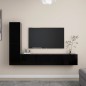 vidaXL Set di Mobili Porta TV 4 pz Nero in Legno Multistrato vidaXL Set di Mobili Porta TV 4 pz Nero in Legno Multistrato