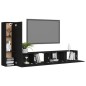 vidaXL Set di Mobili Porta TV 3 pz Nero in Legno Multistrato vidaXL Set di Mobili Porta TV 3 pz Nero in Legno Multistrato