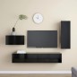vidaXL Set Mobile TV 4 pz Nero in Truciolato vidaXL Set Mobile TV 4 pz Nero in Truciolato