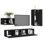 vidaXL Set Mobile TV 4 pz Nero in Truciolato vidaXL Set Mobile TV 4 pz Nero in Truciolato