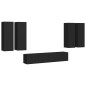 vidaXL Set di Mobili Porta TV 6 pz Nero in Legno Multistrato vidaXL Set di Mobili Porta TV 6 pz Nero in Legno Multistrato