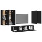 vidaXL Set di Mobili Porta TV 6 pz Nero in Legno Multistrato vidaXL Set di Mobili Porta TV 6 pz Nero in Legno Multistrato
