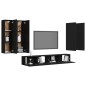 vidaXL Set Mobile TV 6 pz Nero in Truciolato vidaXL Set Mobile TV 6 pz Nero in Truciolato