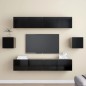 vidaXL Set Mobili TV 6 pz Nero in Truciolato vidaXL Set Mobili TV 6 pz Nero in Truciolato