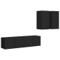 vidaXL Set Mobile TV 4 pz Nero in Truciolato vidaXL Set Mobile TV 4 pz Nero in Truciolato