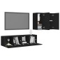 vidaXL Set Mobile TV 4 pz Nero in Truciolato vidaXL Set Mobile TV 4 pz Nero in Truciolato