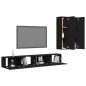 vidaXL Set Mobile TV 4 pz Nero in Truciolato vidaXL Set Mobile TV 4 pz Nero in Truciolato