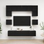 vidaXL Set di Mobili Porta TV 8 pz Nero in Legno Multistrato