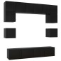 vidaXL Set di Mobili Porta TV 8 pz Nero in Legno Multistrato