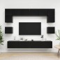 vidaXL Set Mobile TV 8 pz Nero in Truciolato vidaXL Set Mobile TV 8 pz Nero in Truciolato