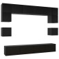vidaXL Set Mobile TV 8 pz Nero in Truciolato vidaXL Set Mobile TV 8 pz Nero in Truciolato