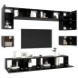 vidaXL Set Mobile TV 8 pz Nero in Truciolato vidaXL Set Mobile TV 8 pz Nero in Truciolato
