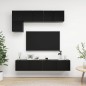 vidaXL Set di Mobili Porta TV 5 pz Nero in Legno Multistrato vidaXL Set di Mobili Porta TV 5 pz Nero in Legno Multistrato