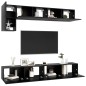 vidaXL Set Mobile TV 5 pz Nero in Truciolato vidaXL Set Mobile TV 5 pz Nero in Truciolato