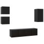 vidaXL Set Mobile TV 5 pz Nero in Truciolato vidaXL Set Mobile TV 5 pz Nero in Truciolato